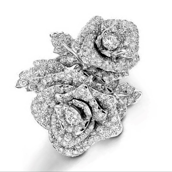 🎁 Silver Flower Statement Ring - Picture 1 of 5